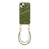 xoxo Wildhearts iPhone 15 Plus - Glaze Cord Case - Deep Olives & Pearls