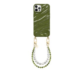 xoxo Wildhearts iPhone 12 Pro Max - Glaze Cord Case - Deep Olives & Pearls