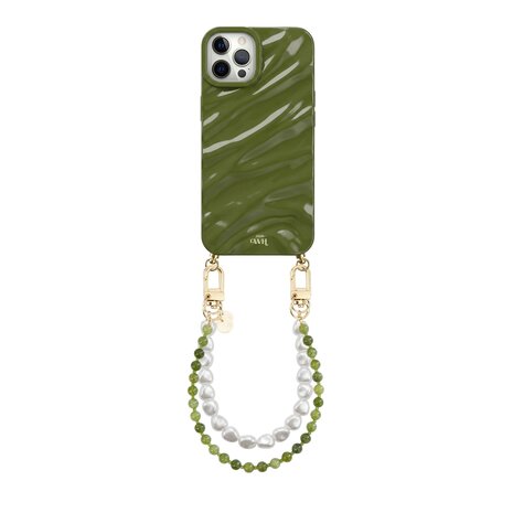 xoxo Wildhearts xoxo Wildhearts iPhone 12 Pro - Glaze Cord Case - Deep Olives & Pearls