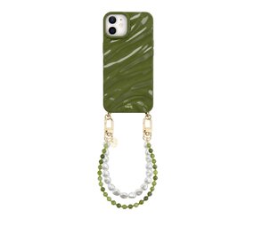 xoxo Wildhearts iPhone 11 - Glaze Cord Case - Deep Olives & Pearls