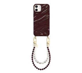 xoxo Wildhearts iPhone 11 - Glaze Cord Case - Burgundy Muse & Pearls