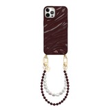 xoxo Wildhearts iPhone 12 Pro Max - Glaze Cord Case - Burgundy Muse & Pearls