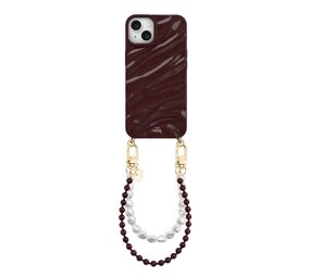 xoxo Wildhearts iPhone 13 - Glaze Cord Case - Burgundy Muse & Pearls