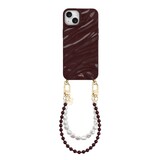 xoxo Wildhearts iPhone 14 Plus - Glaze Cord Case - Burgundy Muse & Pearls