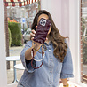 xoxo Wildhearts xoxo Wildhearts iPhone 16 Pro - Glaze Cord Case - Burgundy Muse & Pearls