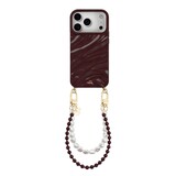 xoxo Wildhearts iPhone 17 Pro Max - Glaze Cord Case - Burgundy Muse & Pearls