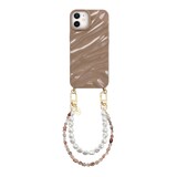 xoxo Wildhearts iPhone 12 - Glaze Cord Case - Soft Taupe & Pearls