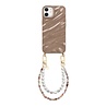 xoxo Wildhearts xoxo Wildhearts iPhone 12 - Glaze Cord Case - Soft Taupe & Pearls