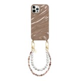 xoxo Wildhearts iPhone 12 Pro Max - Glaze Cord Case - Soft Taupe & Pearls