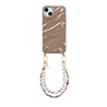 xoxo Wildhearts xoxo Wildhearts iPhone 14 - Glaze Cord Case - Soft Taupe & Pearls