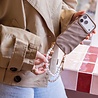 xoxo Wildhearts xoxo Wildhearts iPhone 14 - Glaze Cord Case - Soft Taupe & Pearls
