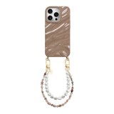 xoxo Wildhearts iPhone 15 Pro Max - Glaze Cord Case - Soft Taupe & Pearls