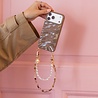 xoxo Wildhearts xoxo Wildhearts iPhone 16 - Glaze Cord Case - Soft Taupe & Pearls