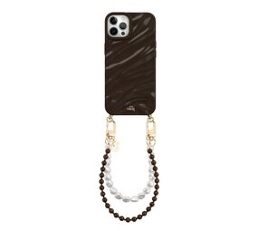 xoxo Wildhearts iPhone 12 Pro Max - Glaze Cord Case - Brown Sugar & Pearls