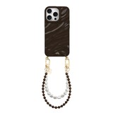 xoxo Wildhearts iPhone 14 Pro Max - Glaze Cord Case - Brown Sugar & Pearls