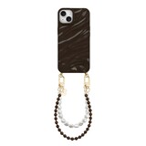 xoxo Wildhearts iPhone 15 - Glaze Cord Case - Brown Sugar & Pearls