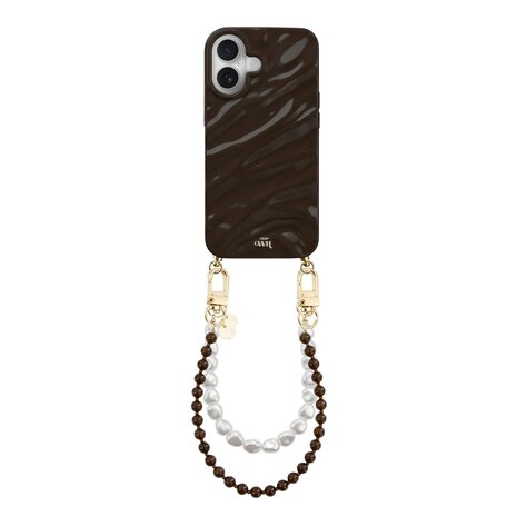 xoxo Wildhearts xoxo Wildhearts iPhone 17 - Glaze Cord Case - Brown Sugar & Pearls