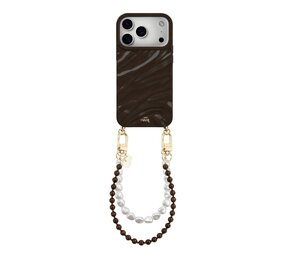xoxo Wildhearts iPhone 17 Pro Max - Glaze Cord Case - Brown Sugar & Pearls