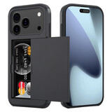 ShieldCase® iPhone 18 Pro Kaarthouder case met slider (zwart)