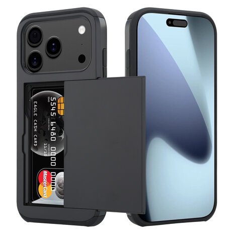 ShieldCase® ShieldCase iPhone 18 Pro Kaarthouder case met slider (zwart) ShieldCase® ShieldCase iPhone 18 Pro Kaarthouder case met slider (zwart)