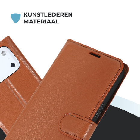 ShieldCase® ShieldCase iPhone 18 Pro Bookcase (bruin) ShieldCase® ShieldCase iPhone 18 Pro Bookcase (bruin)