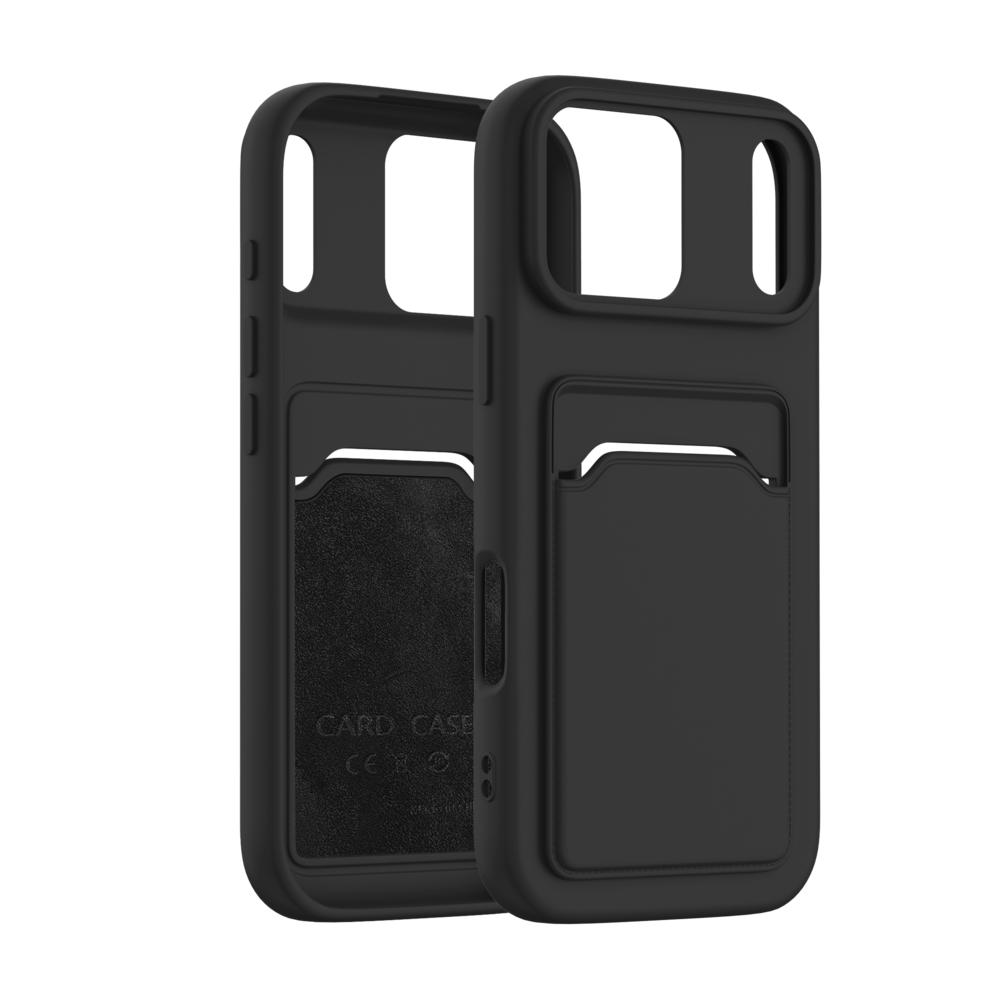 ShieldCase® ShieldCase iPhone 18 Pro siliconen hoesje met pasjeshouder (zwart)