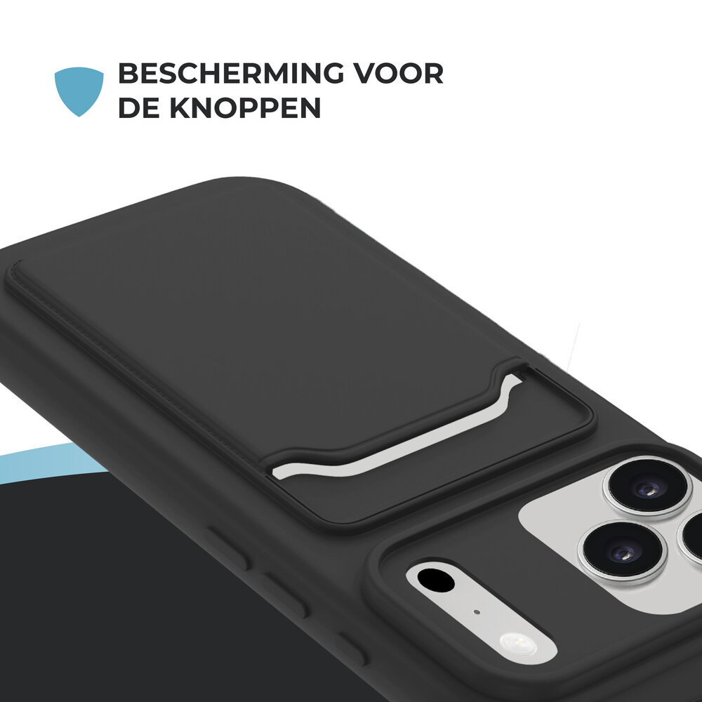 ShieldCase® ShieldCase iPhone 18 Pro siliconen hoesje met pasjeshouder (zwart)