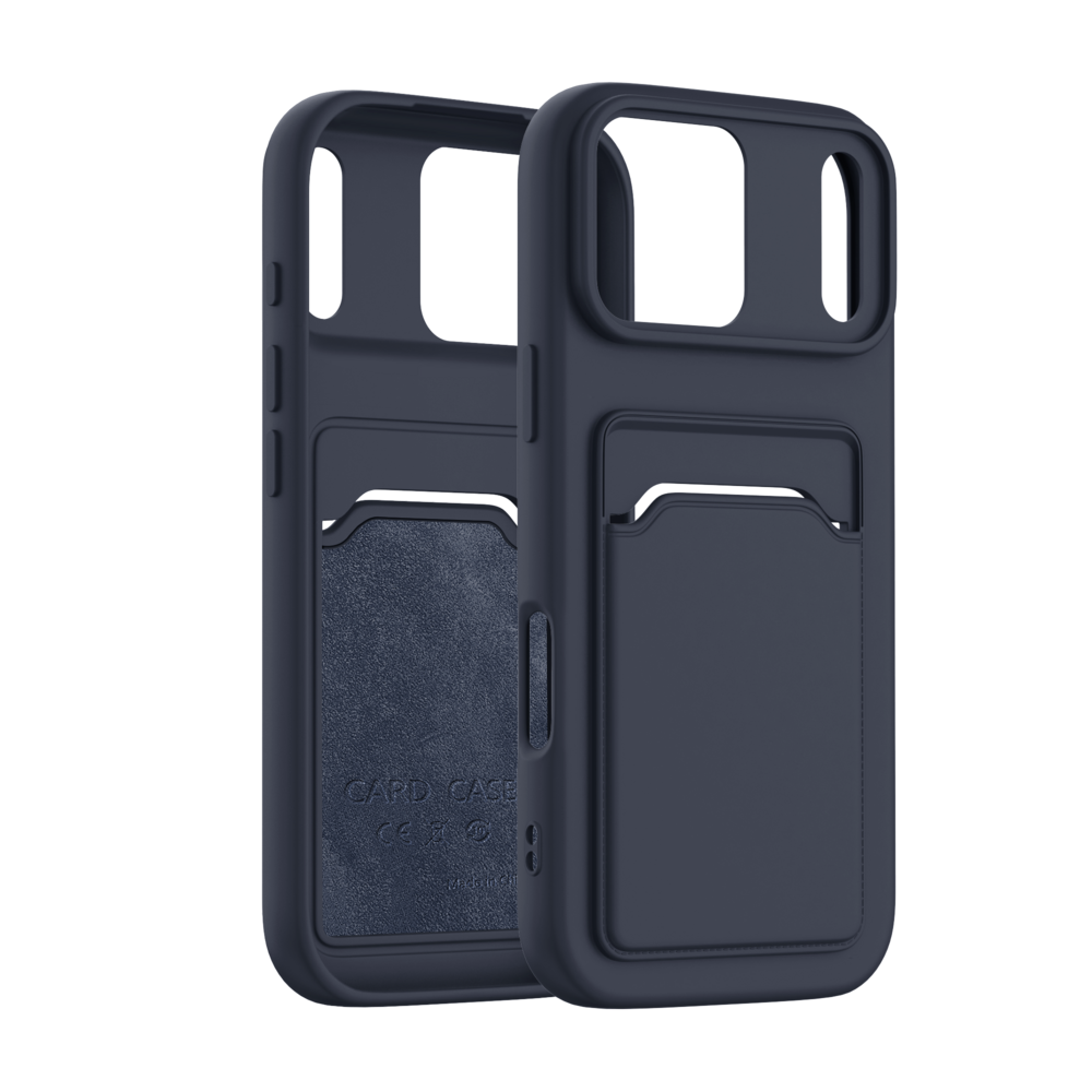 ShieldCase® ShieldCase iPhone 18 Pro siliconen hoesje met pasjeshouder (donkerblauw)