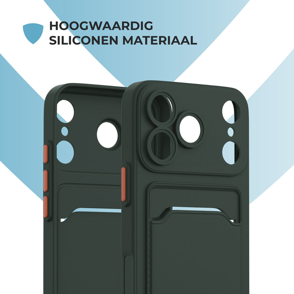 ShieldCase® ShieldCase iPhone 18 Pro Back cover met pasjeshouder (donkergroen)