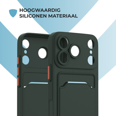 ShieldCase® ShieldCase iPhone 18 Pro Back cover met pasjeshouder (donkergroen)