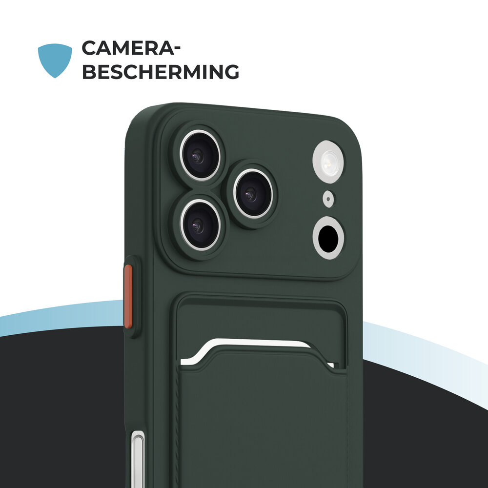 ShieldCase® ShieldCase iPhone 18 Pro Back cover met pasjeshouder (donkergroen)