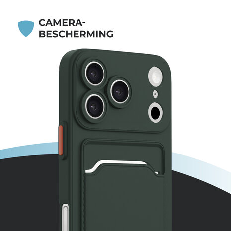 ShieldCase® ShieldCase iPhone 18 Pro Back cover met pasjeshouder (donkergroen)