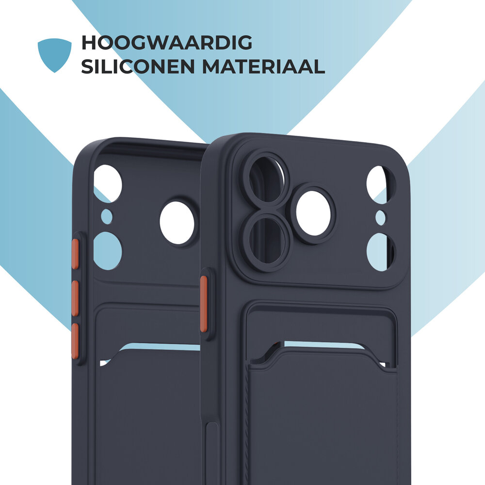 ShieldCase® ShieldCase iPhone 18 Pro Back cover met pasjeshouder (donkerblauw) ShieldCase® ShieldCase iPhone 18 Pro Back cover met pasjeshouder (donkerblauw)