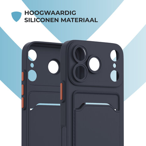 ShieldCase® ShieldCase iPhone 18 Pro Back cover met pasjeshouder (donkerblauw) ShieldCase® ShieldCase iPhone 18 Pro Back cover met pasjeshouder (donkerblauw)