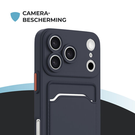 ShieldCase® ShieldCase iPhone 18 Pro Back cover met pasjeshouder (donkerblauw) ShieldCase® ShieldCase iPhone 18 Pro Back cover met pasjeshouder (donkerblauw)