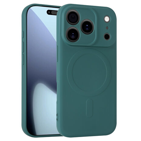 ShieldCase® ShieldCase iPhone 18 Pro Siliconen MagSafe back cover (donkergroen)