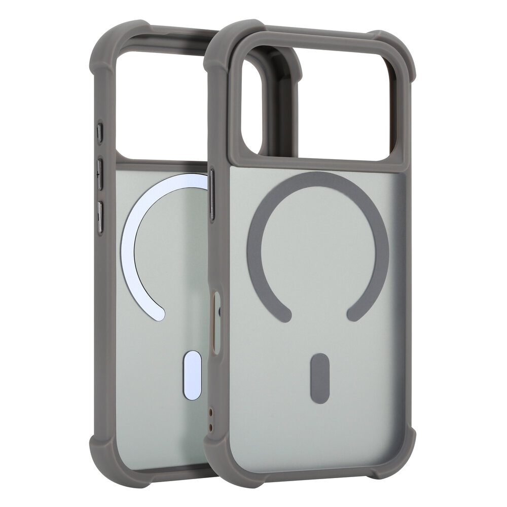 Coverzs Coverzs iPhone 18 Pro matte shock case met MagSafe (grijs)