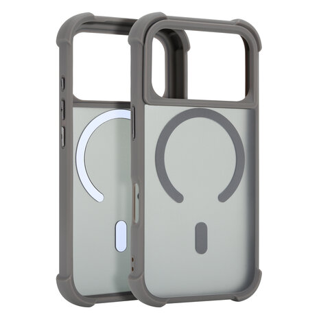 Coverzs Coverzs iPhone 18 Pro matte shock case met MagSafe (grijs)
