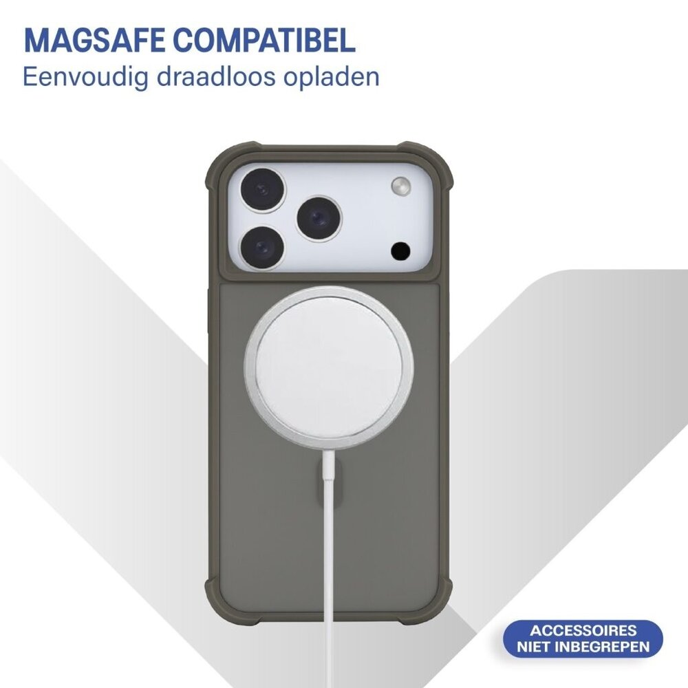 Coverzs Coverzs iPhone 18 Pro matte shock case met MagSafe (grijs)
