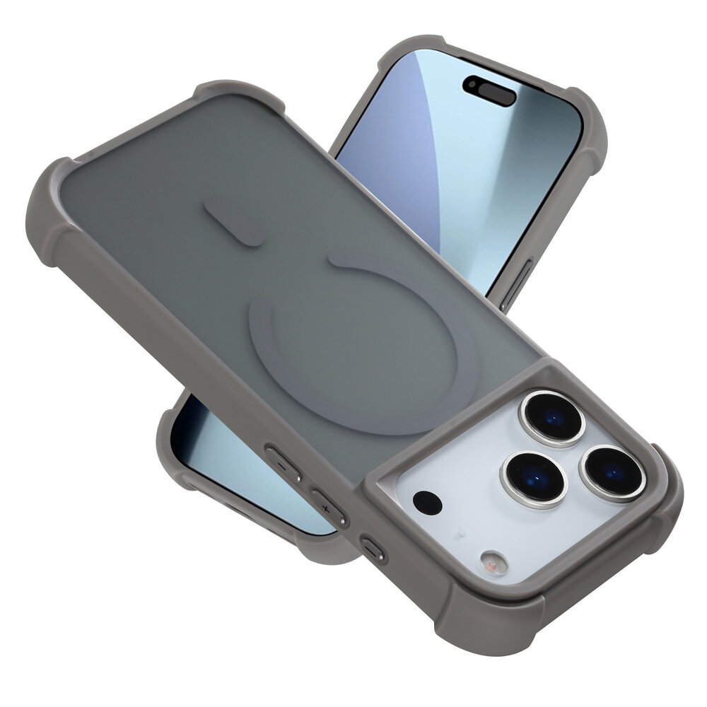 Coverzs Coverzs iPhone 18 Pro matte shock case met MagSafe (grijs)