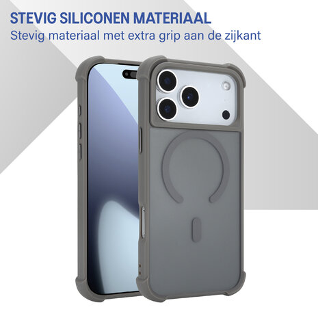 Coverzs Coverzs iPhone 18 Pro matte shock case (grijs) Coverzs Coverzs iPhone 18 Pro matte shock case (grijs)