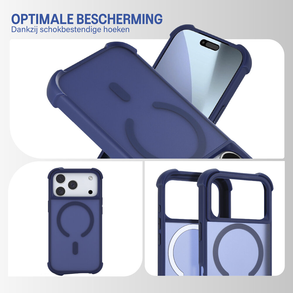 Coverzs Coverzs iPhone 18 Pro matte shock case (donkerblauw) Coverzs Coverzs iPhone 18 Pro matte shock case (donkerblauw)