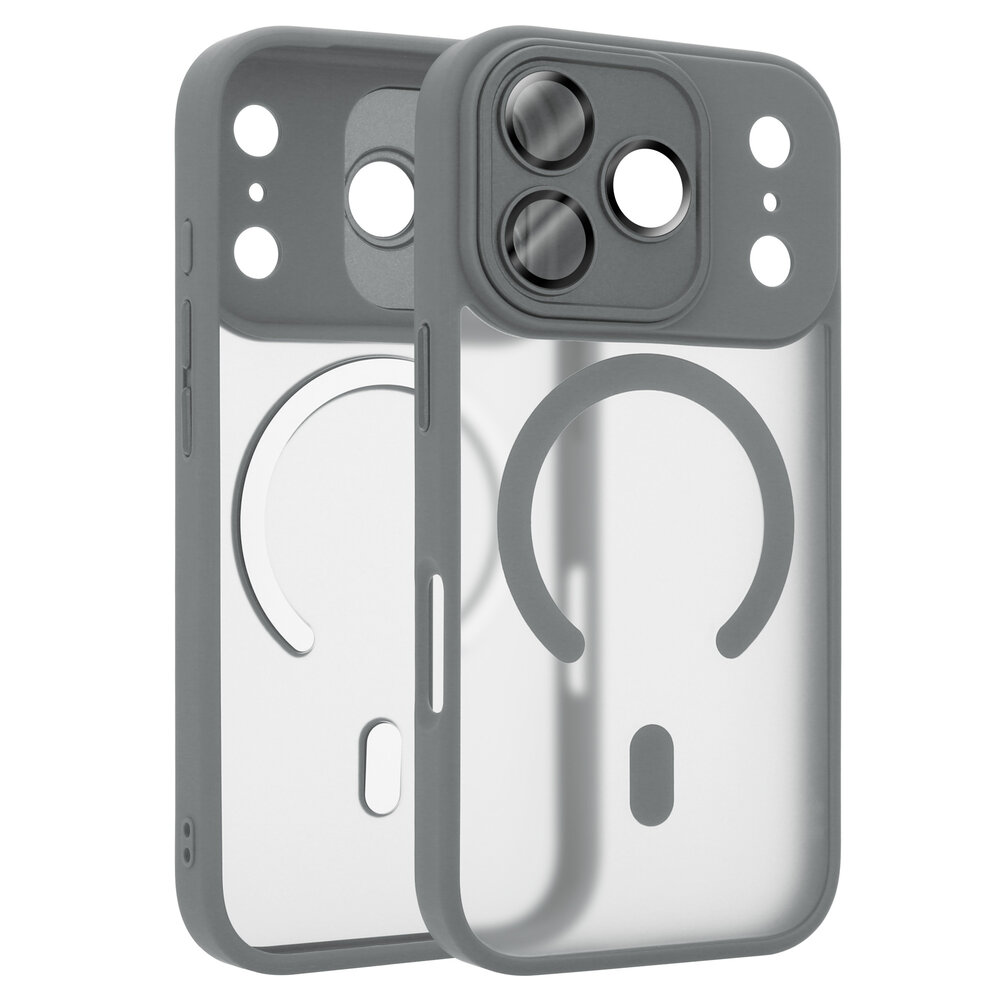 Coverzs Coverzs iPhone 18 Pro matte MagSafe case met camera cover (grijs) Coverzs Coverzs iPhone 18 Pro matte MagSafe case met camera cover (grijs)