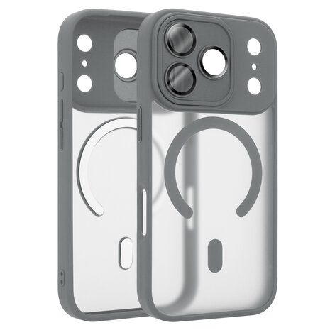 Coverzs Coverzs iPhone 18 Pro matte MagSafe case met camera cover (grijs) Coverzs Coverzs iPhone 18 Pro matte MagSafe case met camera cover (grijs)