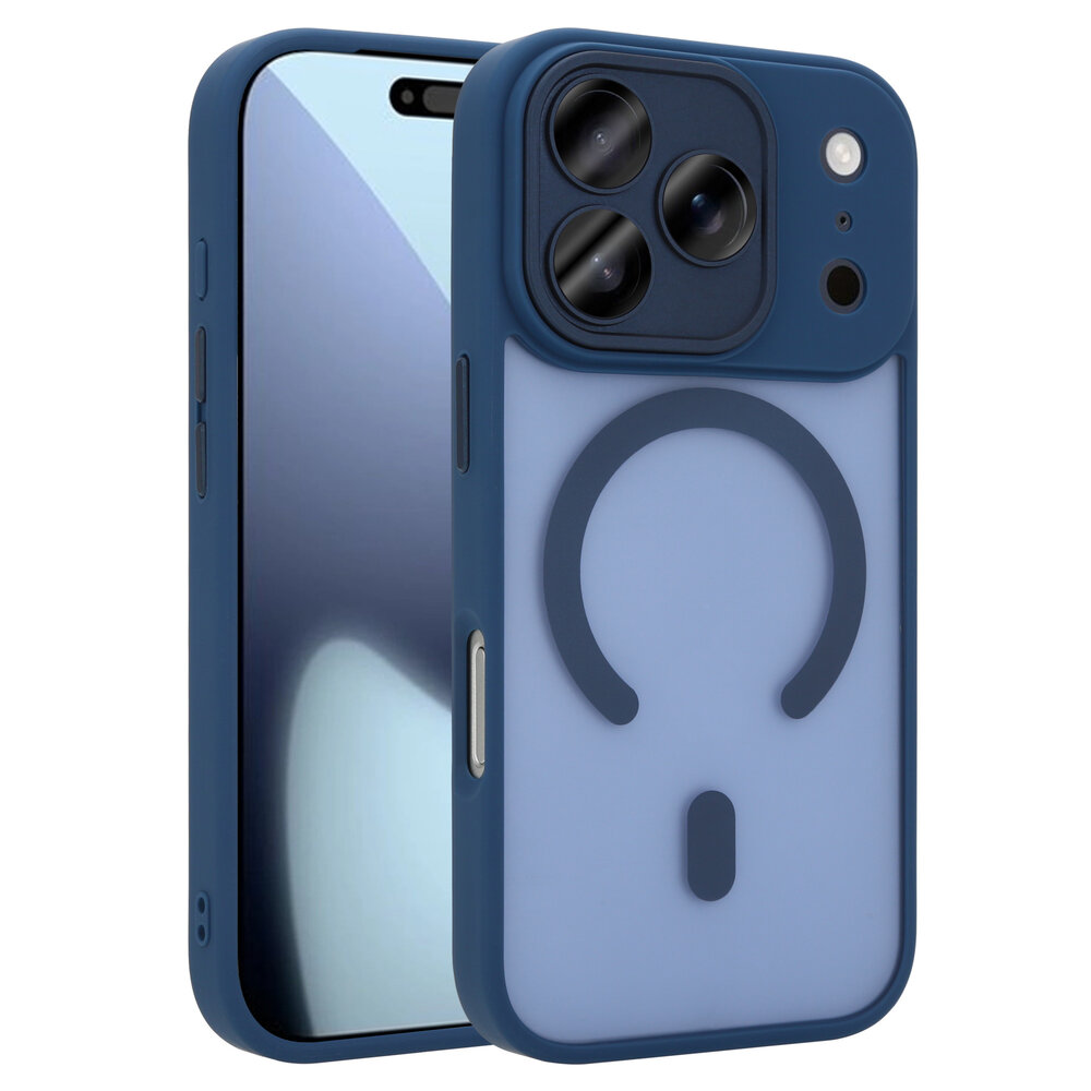 Coverzs Coverzs iPhone 18 Pro matte MagSafe case met camera cover (donkerblauw) Coverzs Coverzs iPhone 18 Pro matte MagSafe case met camera cover (donkerblauw)