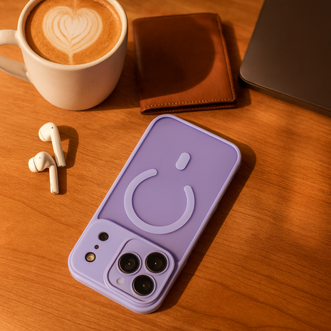 Coverzs Coverzs iPhone 18 Pro matte MagSafe case met camera cover (paars) Coverzs Coverzs iPhone 18 Pro matte MagSafe case met camera cover (paars)