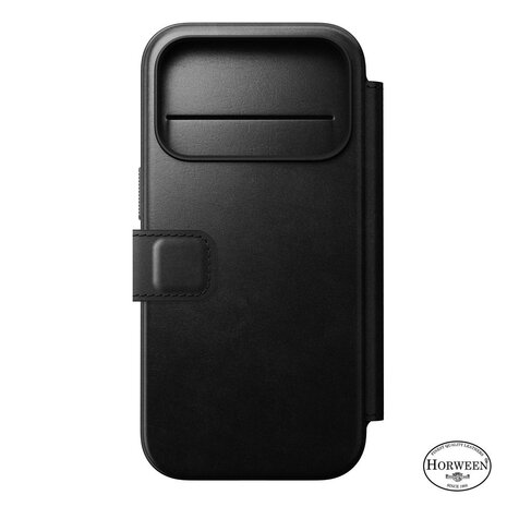Nomad Nomad iPhone 18 Pro Modern Horween Leather Folio case (zwart)