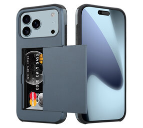ShieldCase® iPhone 18 Pro Max Kaarthouder case met slider (donkerblauw) ShieldCase® iPhone 18 Pro Max Kaarthouder case met slider (donkerblauw)