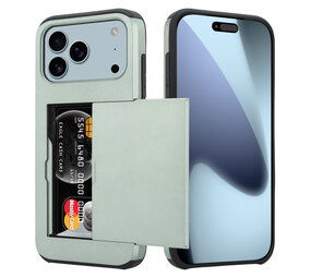 ShieldCase® iPhone 18 Pro Max Kaarthouder case met slider (donkergroen)