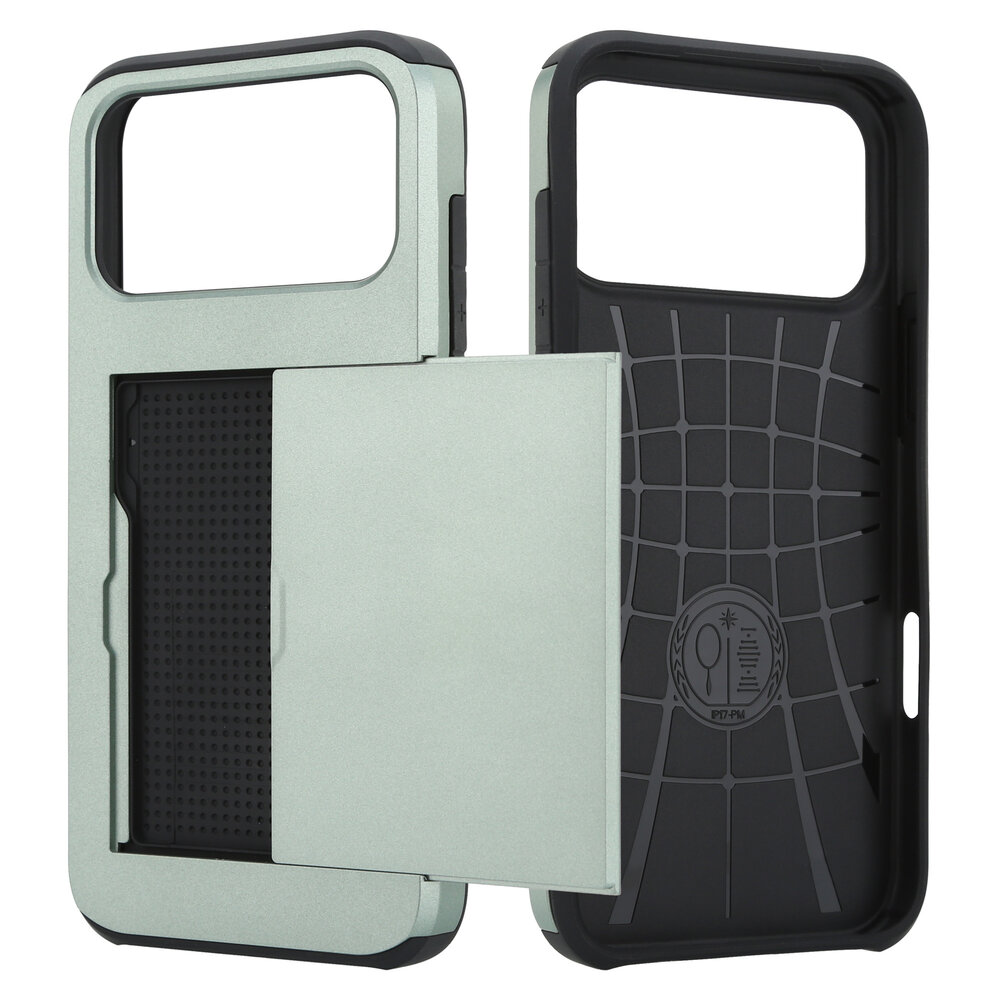 ShieldCase® ShieldCase iPhone 18 Pro Max Kaarthouder case met slider (donkergroen)